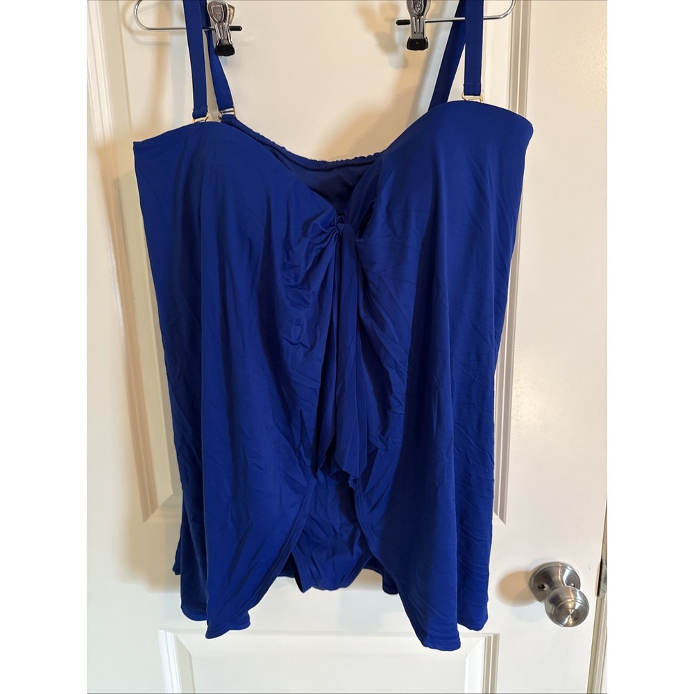 Women's Ralph Lauren Blur Fly Away One Piece Bathing Suit Swim Suit Blue‎ Sz 22W